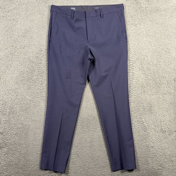 J Crew Pants Mens 34x32 Blue Thompson Tapered Fit Four Season Wool Stretch - Picture 1 of 14
